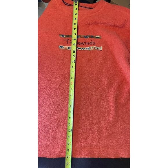 Vintage 90s Tradewinds Orange Fleece Long Sleeve Pullover Sz XL - Picture 9 of 10